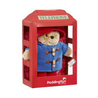 Paddington beer knuffel in telefooncel box